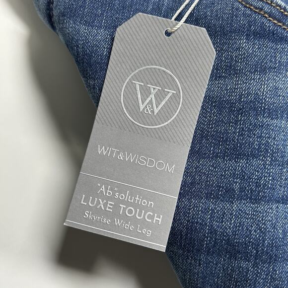 Wit & Wisdom Jeans Women’s 4 Wide Leg High Rise Raw Hem Y2K Denim NWT - Picture 10 of 16